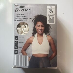 Crane Longline Sports Bra Size XL9(16-18) Extra Slim Fit Moisture Wicking